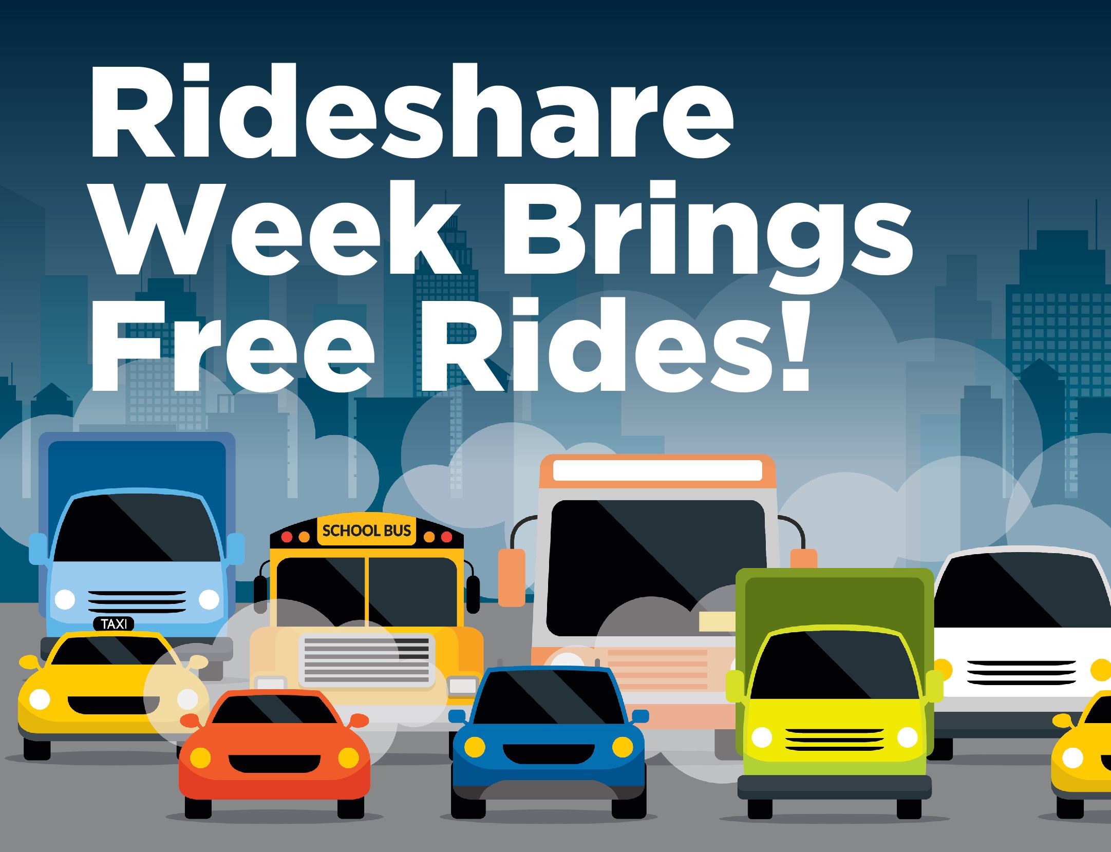 Rideshare Week Brings Free Rides, image of vehicles on the street