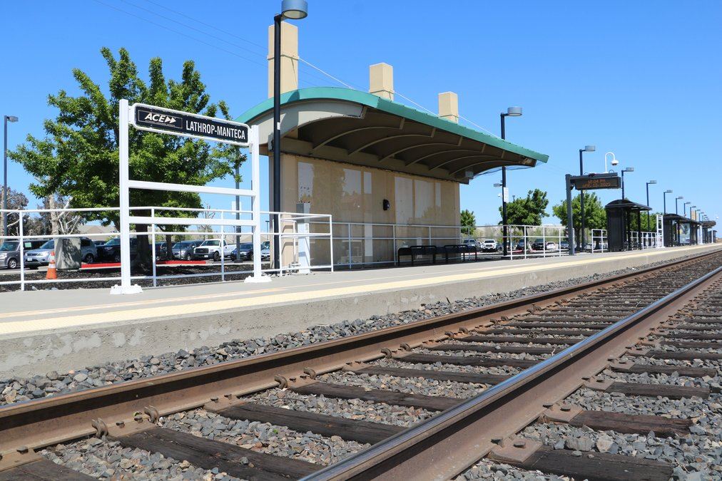 Image of ACE Train stop and track