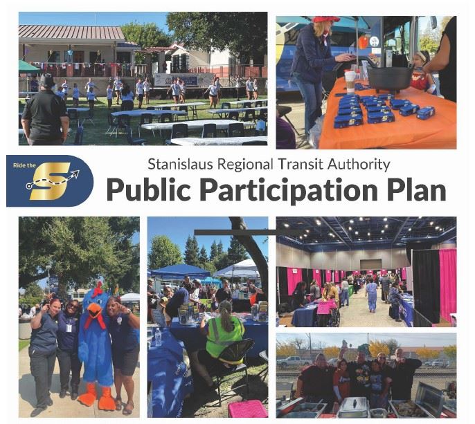 StanRTA Public Participation Plan, Ride The S logo, multiple images of StanRTA events