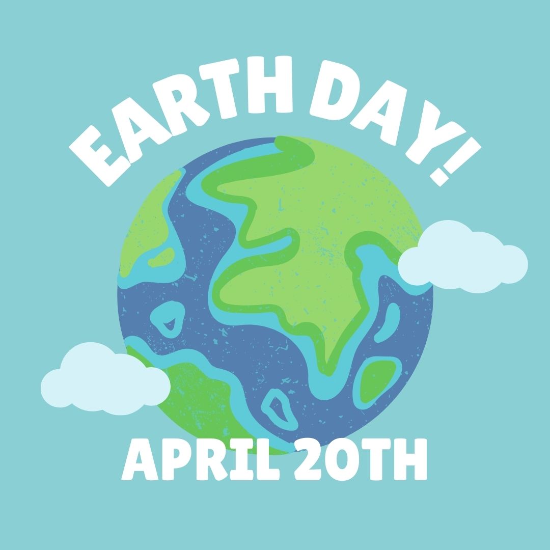 Earth Day April 20th, image of a simplified sketch of planet Earth