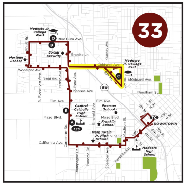 Map of Route 33