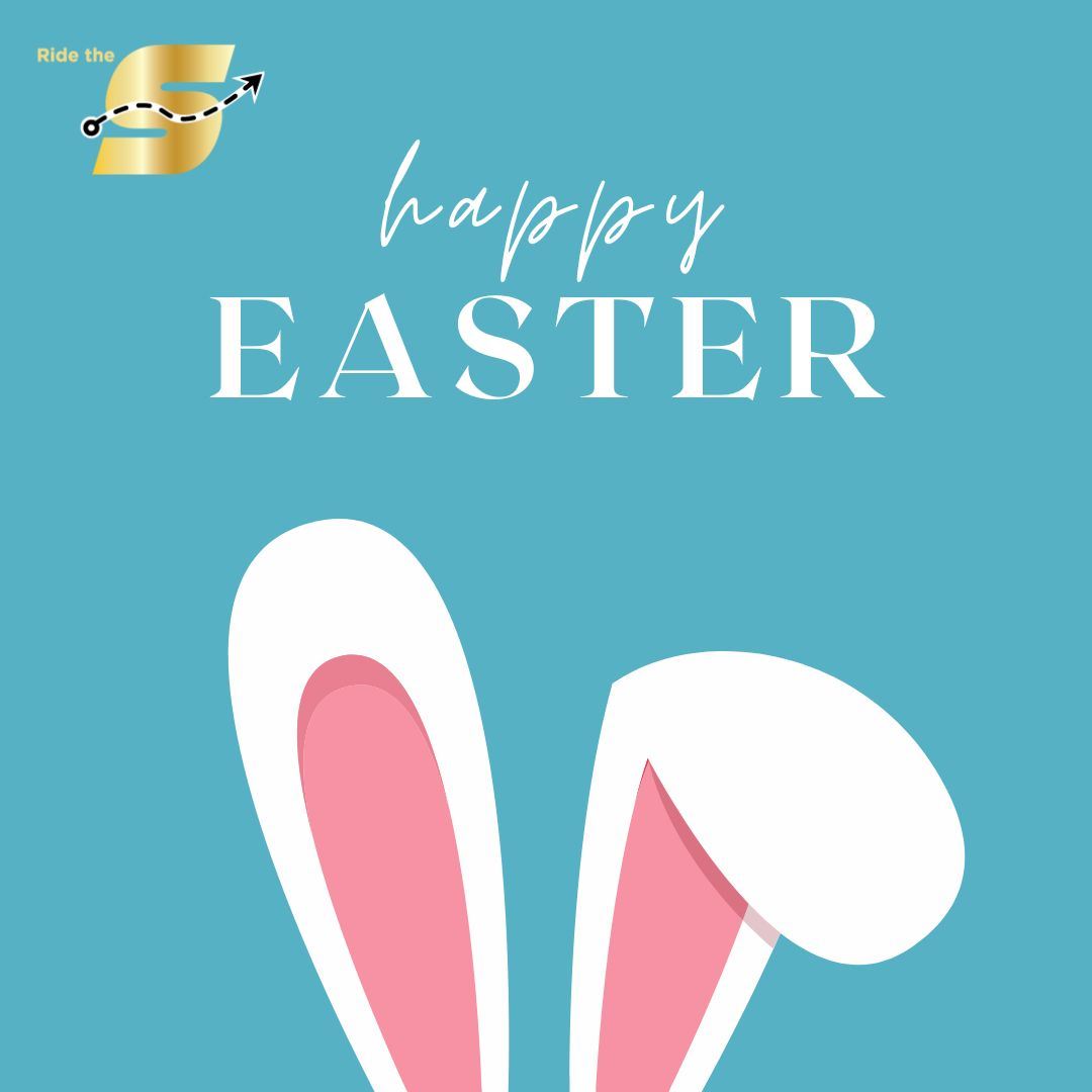 Happy Easter, Ride the S logo, image of bunny ears